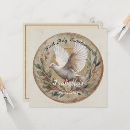 Eerste Heilige Communie Duif Vintage Christelijk T Kaart