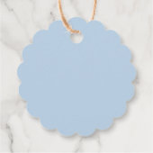 Eerste Heilige Communie Dusty Blue Floral Bedankjes Labels (Achterkant)