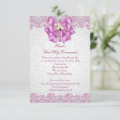 Eerste Heilige Communie Eerste Kruismeisjes Lila R Kaart (Staand voorkant)