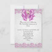 Eerste Heilige Communie Eerste Kruismeisjes Lila R Kaart (Achterkant)