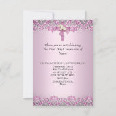 Eerste Heilige Communie Eerste Kruismeisjes  Roze Kaart (Achterkant)