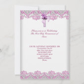 Eerste Heilige Communie Eerste Kruismeisjes Roze L Kaart (Achterkant)