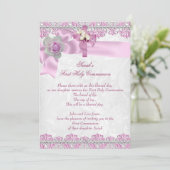 Eerste Heilige Communie Eerste Kruismeisjes Witte  Kaart (Staand voorkant)