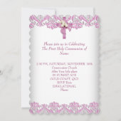 Eerste Heilige Communie Eerste Kruismeisjes Witte  Kaart (Achterkant)