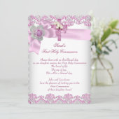 Eerste Heilige Communie Eerste Kruismeisjes Witte  Kaart (Staand voorkant)