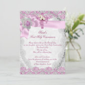 Eerste Heilige Communie Eerste Kruismeisjes Witte  Kaart (Staand voorkant)