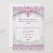 Eerste Heilige Communie Eerste Kruismeisjes Witte  Kaart (Achterkant)