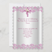 Eerste Heilige Communie Eerste Kruismeisjes Witte Kaart (Achterkant)