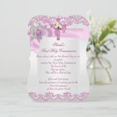 Eerste Heilige Communie Eerste Kruismeisjes Witte Kaart (Staand voorkant)