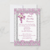 Eerste Heilige Communie Eerste Kruismeisjes Witte  Kaart (Voorkant)