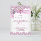 Eerste Heilige Communie Eerste Kruismeisjes Witte Kaart (Staand voorkant)