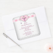 Eerste Heilige Communie Eerste Kruismeisjes Witte  Vierkante Sticker (Envelop)