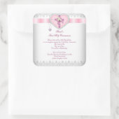 Eerste Heilige Communie Eerste Kruismeisjes Witte  Vierkante Sticker (Tas)