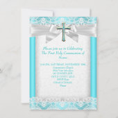 Eerste Heilige Communie Eerste Meisjeskruis Blauwg Kaart (Achterkant)