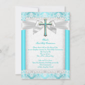 Eerste Heilige Communie Eerste Meisjeskruis Blauwg Kaart (Voorkant)