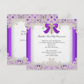 Eerste Heilige Communie Eerste Meisjeskruis Paars Kaart (Voorkant / Achterkant)