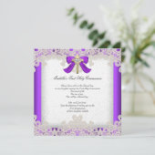 Eerste Heilige Communie Eerste Meisjeskruis Paars Kaart (Staand voorkant)