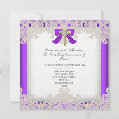 Eerste Heilige Communie Eerste Meisjeskruis Paars Kaart (Achterkant)