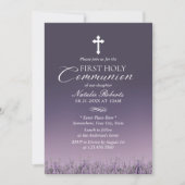 Eerste Heilige Communie Elegant Paars Ombre Kaart (Voorkant)