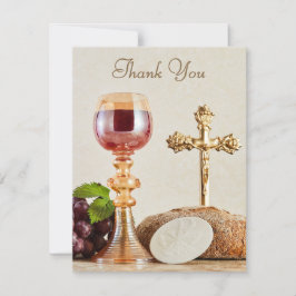 Eerste Heilige Communie | Elegante Eucharistie Kel Bedankkaart
