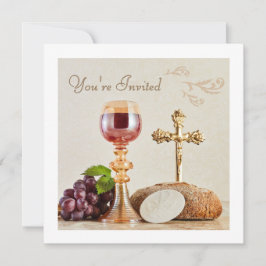 Eerste Heilige Communie | Elegante Eucharistie Kel Kaart