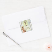 Eerste Heilige Communie Engel Eucharistie Vierkante Sticker (Envelop)