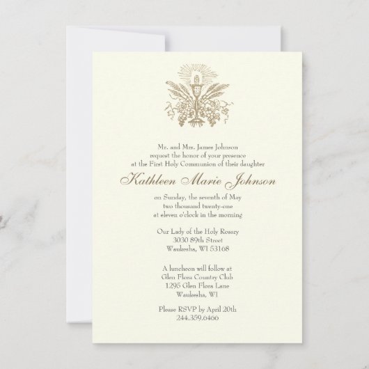 Eerste Heilige Communie Engel Sanctus Kaart (Achterkant)