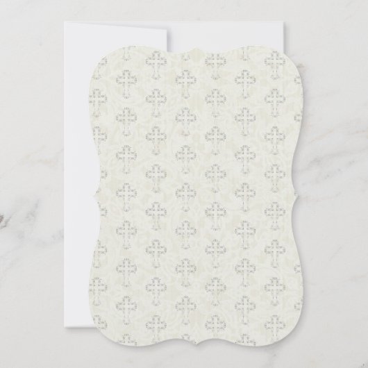 Eerste Heilige Communie Engel Witte Kant Uitnodigi Kaart (Achterkant)