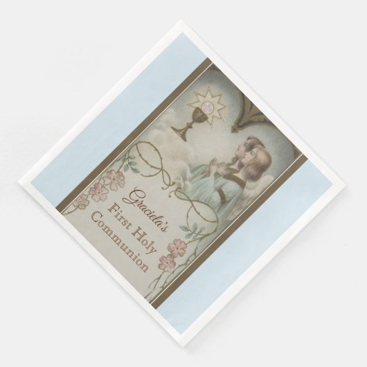 Eerste Heilige Communie Engelen Kelk Traditioneel Servet (Hoek)