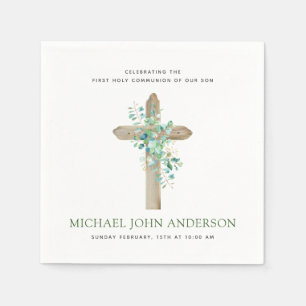 Eerste Heilige Communie Eucalyptus Green Napkins Servet