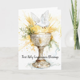 Eerste Heilige Communie Eucharistie Duif Zegeninge Kaart