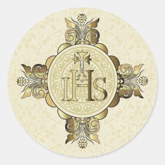 Eerste Heilige Communie Eucharistie op Altaar Ronde Sticker (Voorkant)