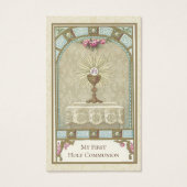 EERSTE HEILIGE COMMUNIE EUCHARISTIE OP ALTAAR VISITEKAARTJE (Voorkant)