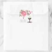 Eerste Heilige Communie Eucharistiebloemen Vierkante Sticker (Tas)