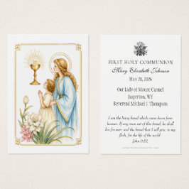 Eerste Heilige Communie Eucharistische Devotie Visitekaartje