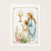 Eerste Heilige Communie Eucharistische Devotie Visitekaartje (Voorkant)