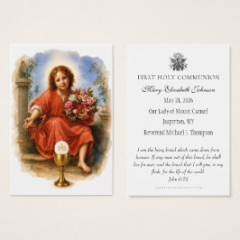 Eerste Heilige Communie Eucharistische herinnering Visitekaartje
