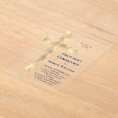 Eerste Heilige Communie faux folie kruis Acryl Uitnodigingen (Laagn)