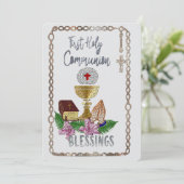 Eerste Heilige Communie Feestdagenkaart (Staand voorkant)