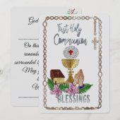 Eerste Heilige Communie Feestdagenkaart (Voorkant / Achterkant)