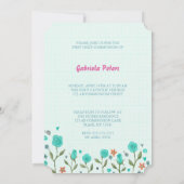 Eerste Heilige Communie Floral | Fotouitnodigingen Kaart (Achterkant)