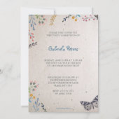 Eerste Heilige Communie Floral | Fotouitnodigingen Kaart (Achterkant)