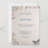 Eerste Heilige Communie Floral | Fotouitnodigingen Kaart (Achterkant)