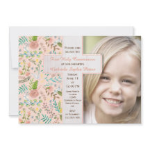 Eerste Heilige Communie Floral | Fotouitnodigingen