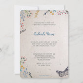 Eerste Heilige Communie Floral | Fotouitnodigingen Kaart (Achterkant)