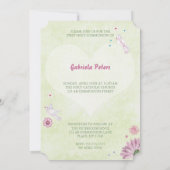 Eerste Heilige Communie Floral | Fotouitnodigingen Kaart (Achterkant)