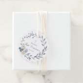 Eerste Heilige Communie florale stoffige blauwe ba Bedankjes Labels (In situ)