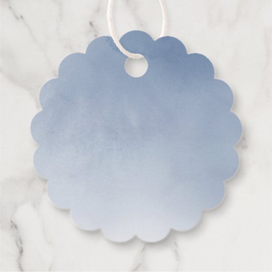 Eerste Heilige Communie florale stoffige blauwe ba Bedankjes Labels (Achterkant)