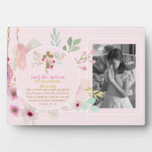 Eerste Heilige Communie FOTO Cadeau Meisjes Roze B Fotoplaat (voorkant)