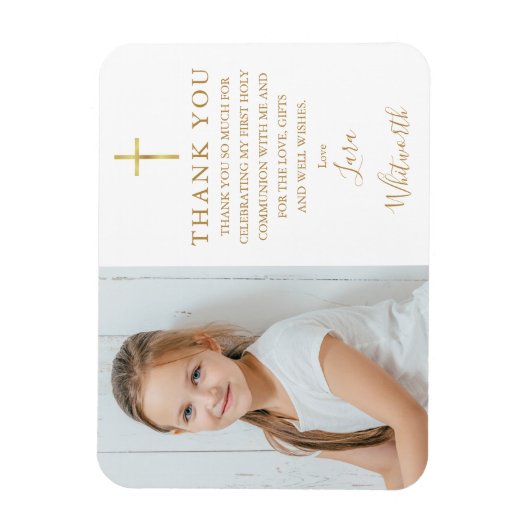 Eerste Heilige Communie Foto Dank Je Magneet (Verticaal)